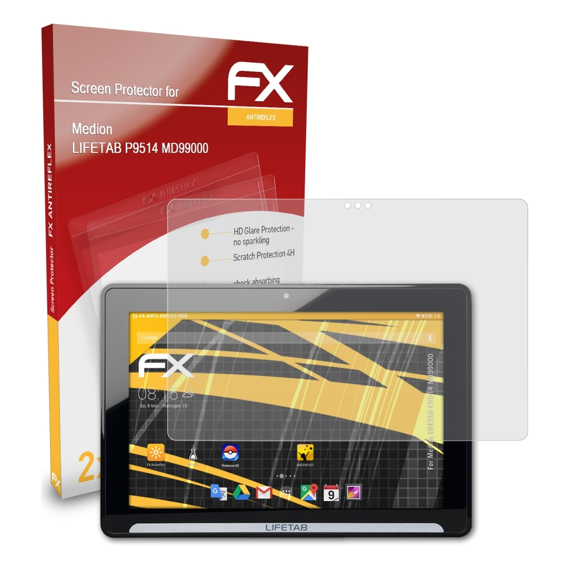 LIFETAB 2x FX-Antireflex Displayschutz(für (MD99000)) Medion P9514 ATFOLIX