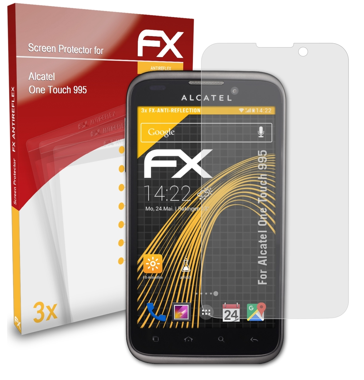 ATFOLIX 3x FX-Antireflex Displayschutz(für Alcatel 995) One Touch