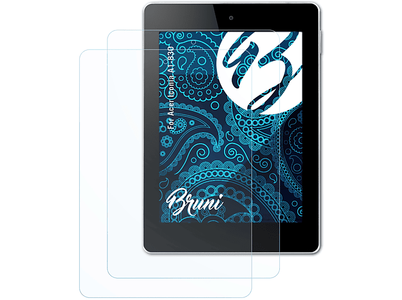 BRUNI 2x Basics-Clear Acer A1-830) Iconia Schutzfolie(für