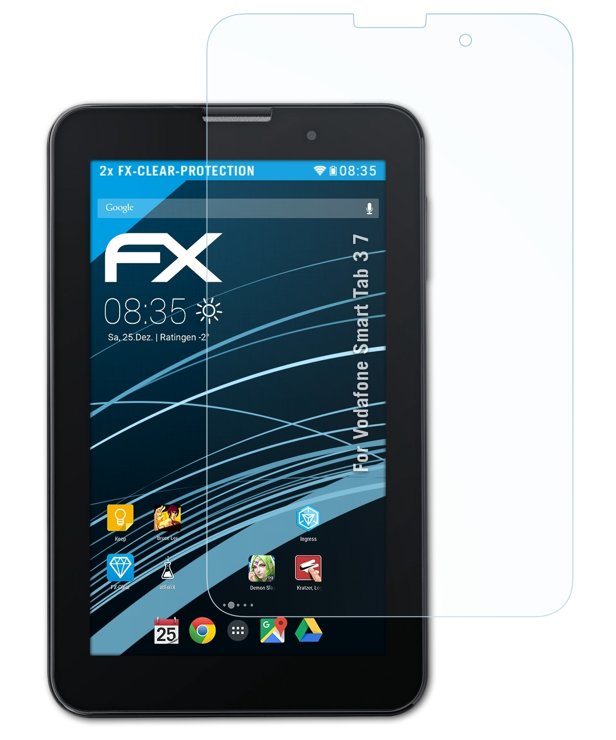 ATFOLIX 2x FX-Clear Displayschutz(für Smart Tab 7) 3 Vodafone