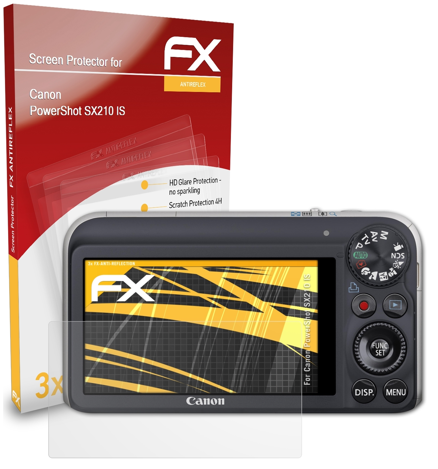 FX-Antireflex SX210 PowerShot ATFOLIX 3x Canon Displayschutz(für IS)