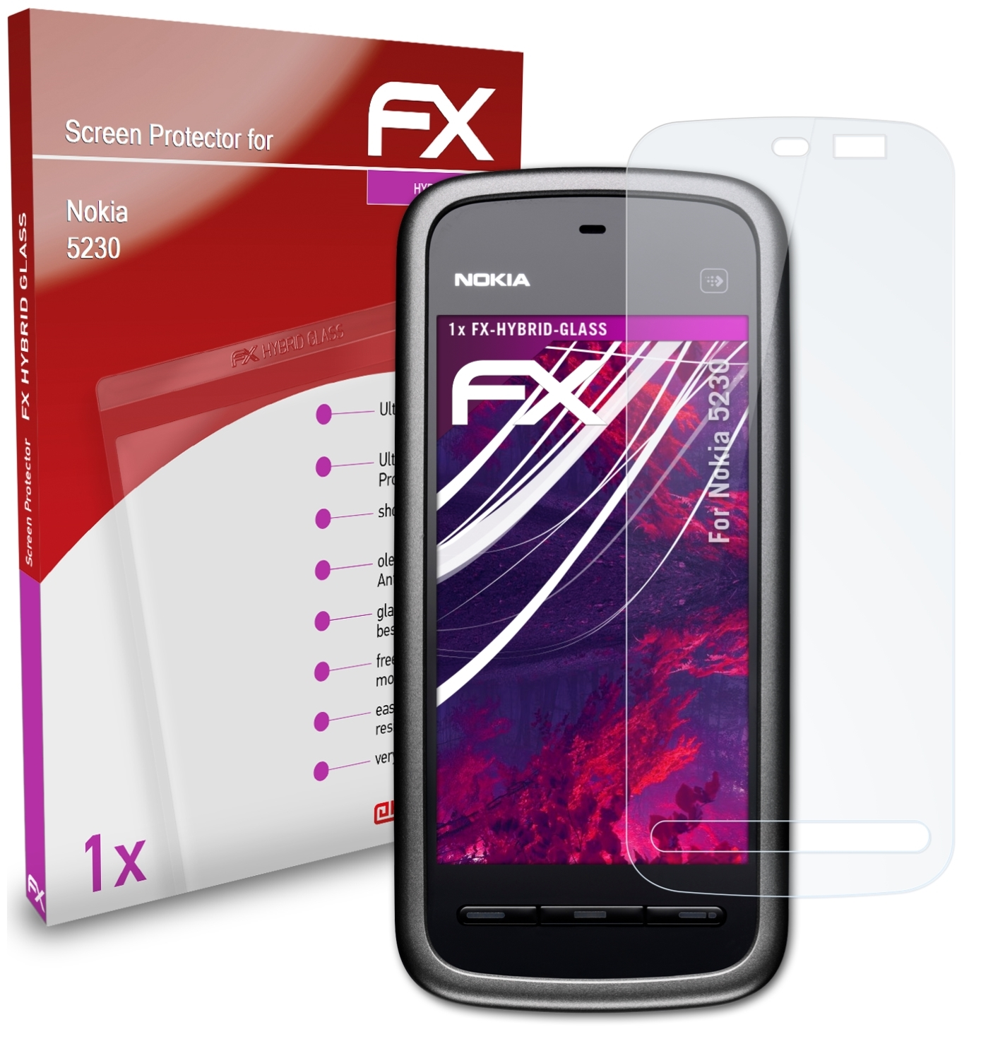 ATFOLIX FX-Hybrid-Glass Nokia 5230) Schutzglas(für