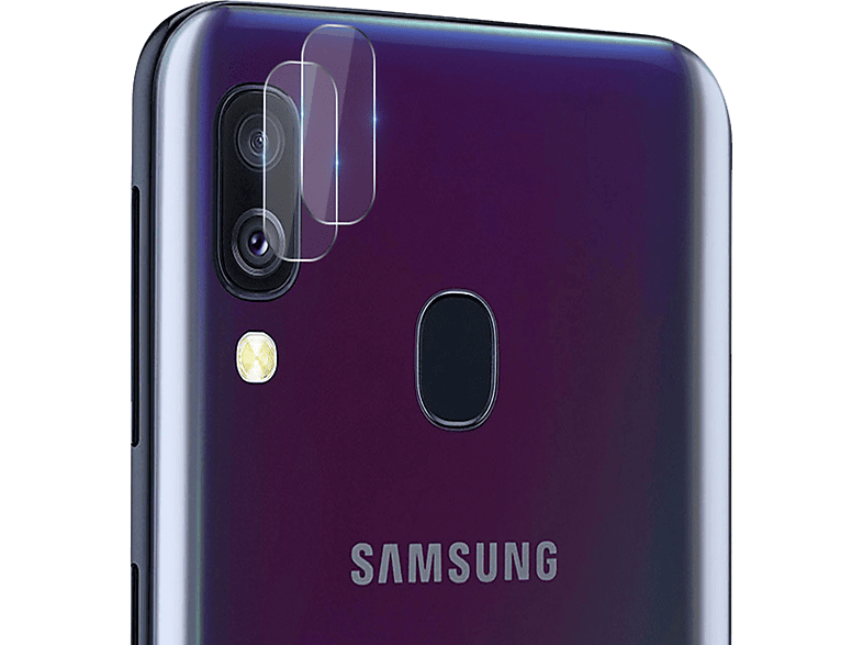 IMAK Gehärtetes Glas Schutzfolie mit Folien(für Samsung Härtegrad A40) Rückkamera Galaxy 9H