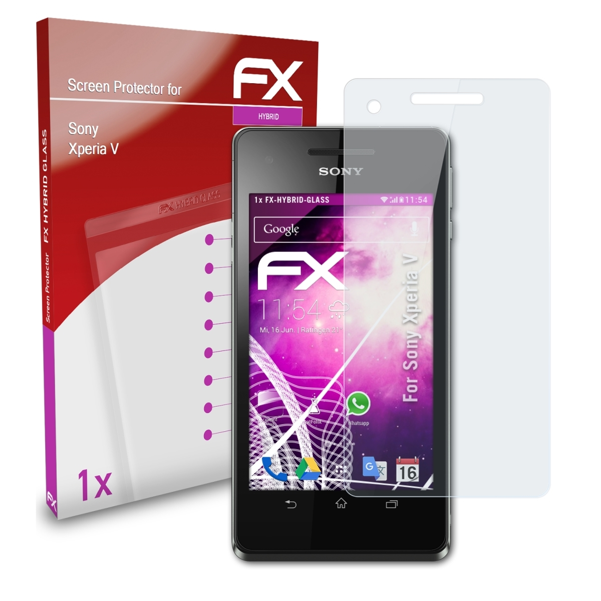 V) ATFOLIX Xperia Schutzglas(für FX-Hybrid-Glass Sony
