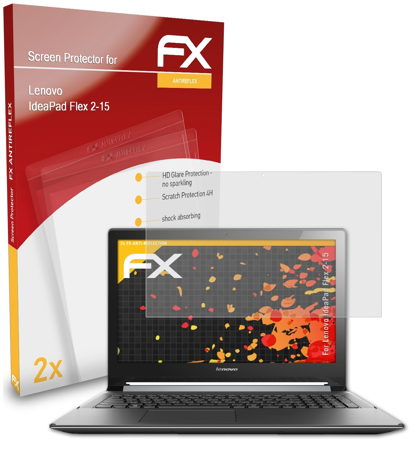 ATFOLIX FX-Antireflex 2x Flex Lenovo 2-15) IdeaPad Displayschutz(für
