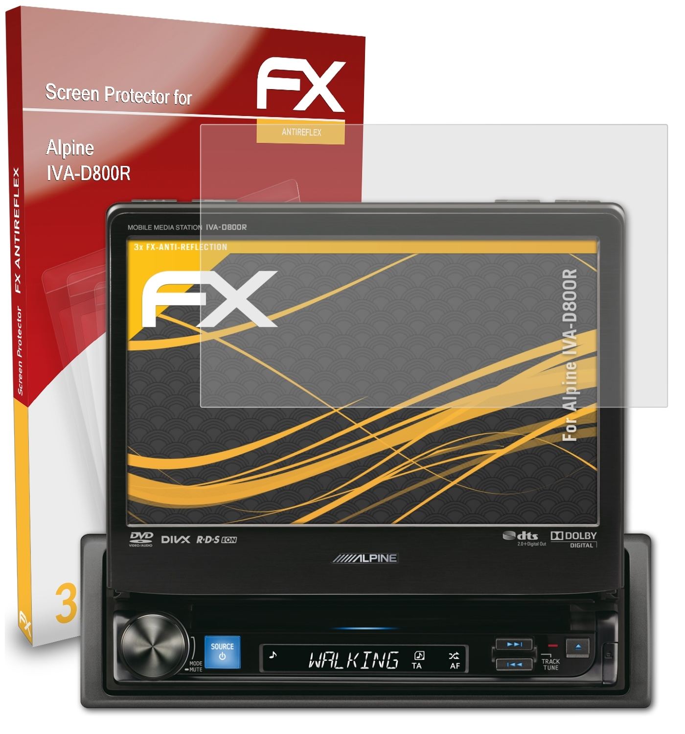 Alpine FX-Antireflex Displayschutz(für ATFOLIX IVA-D800R) 3x