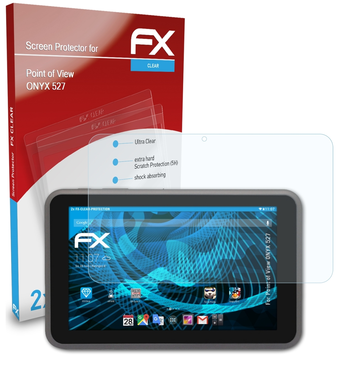 ATFOLIX 2x FX-Clear Displayschutz(für of View 527) Point ONYX