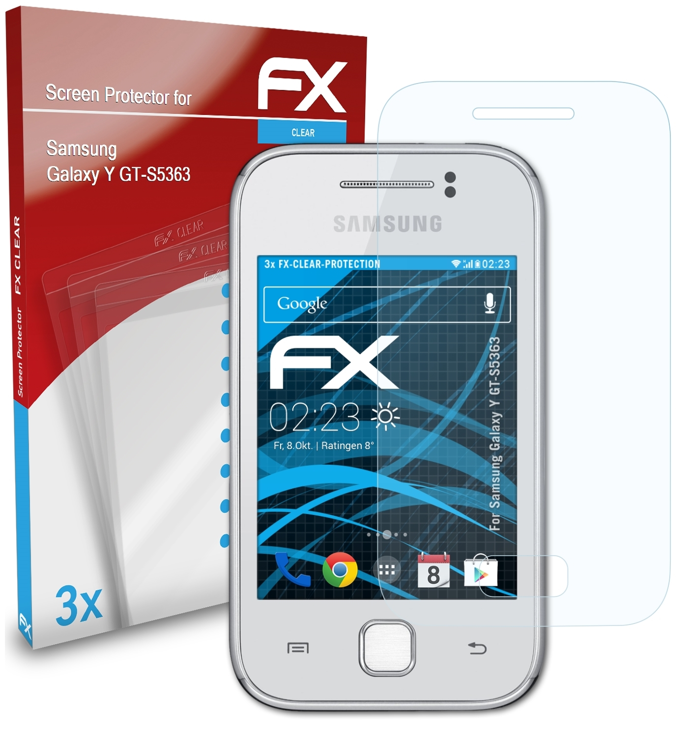 Samsung Displayschutz(für Y 3x Galaxy ATFOLIX FX-Clear (GT-S5363))
