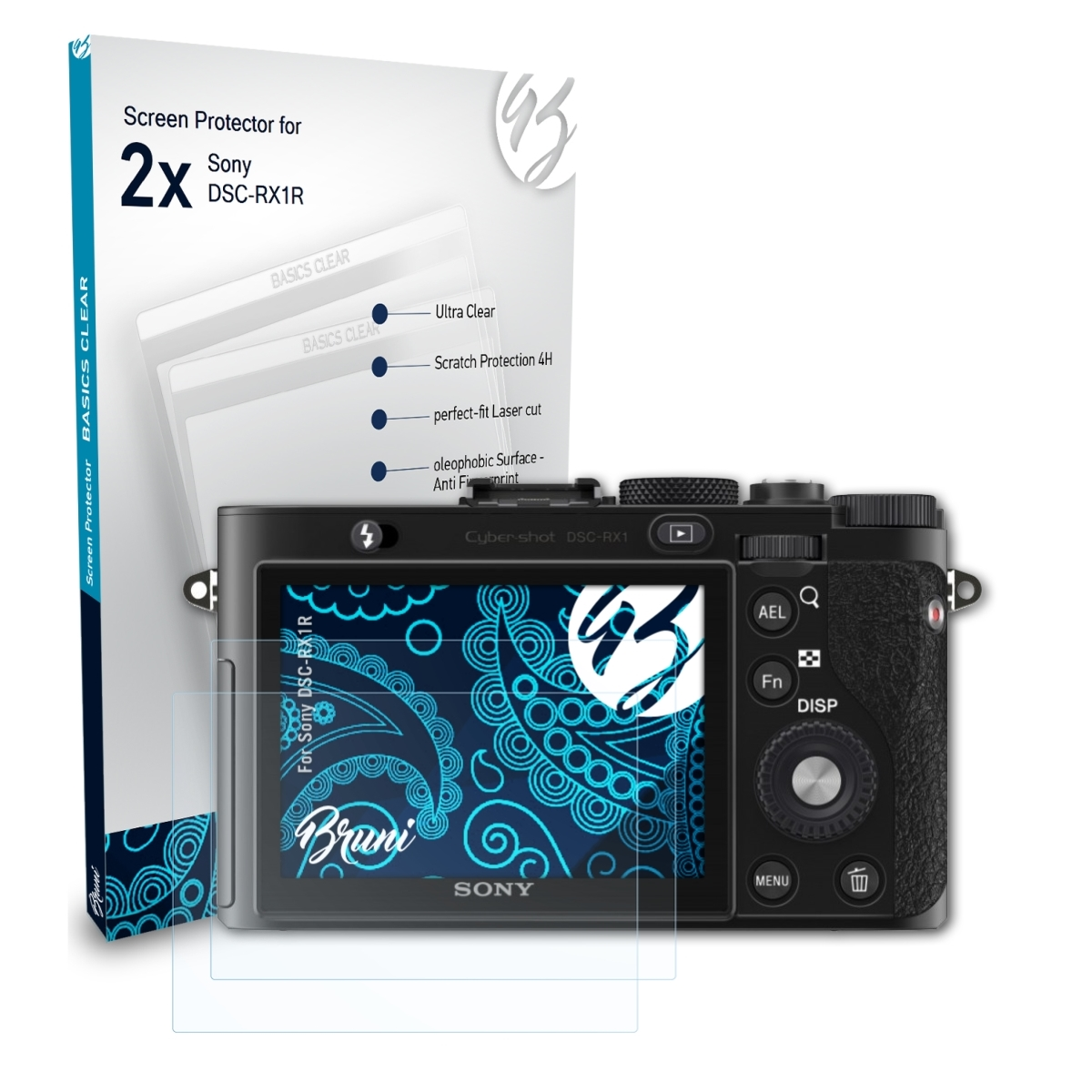 BRUNI 2x Basics-Clear Sony DSC-RX1R) Schutzfolie(für