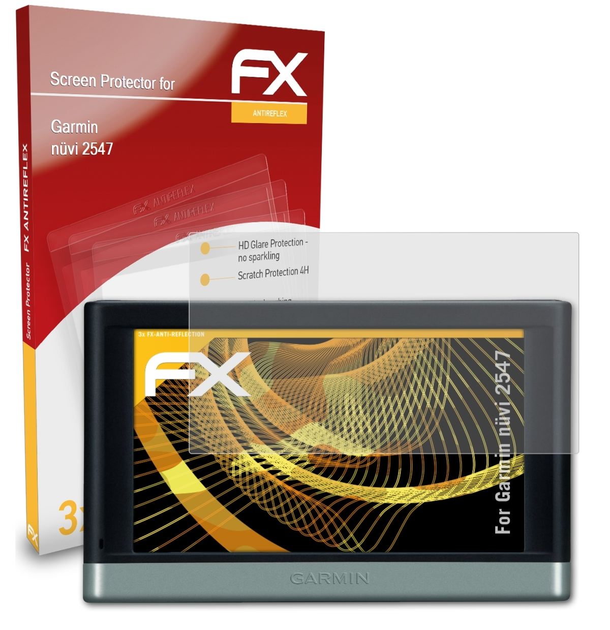Garmin 2547) 3x ATFOLIX nüvi FX-Antireflex Displayschutz(für