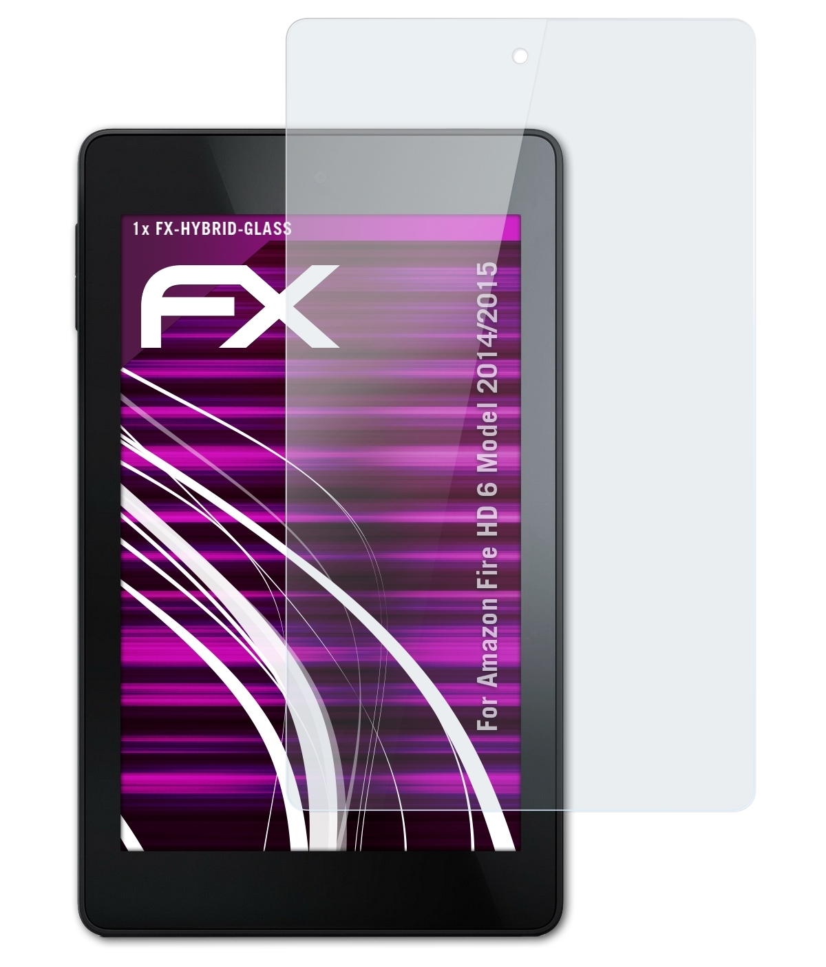 ATFOLIX FX-Hybrid-Glass Schutzglas(für HD (Model 6 Amazon 2014/2015)) Fire