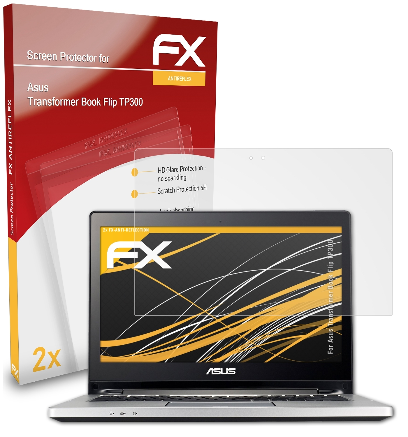ATFOLIX 2x FX-Antireflex Asus (TP300)) Book Displayschutz(für Flip Transformer