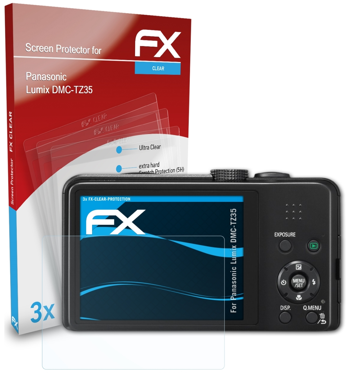 DMC-TZ35) ATFOLIX 3x Lumix FX-Clear Panasonic Displayschutz(für