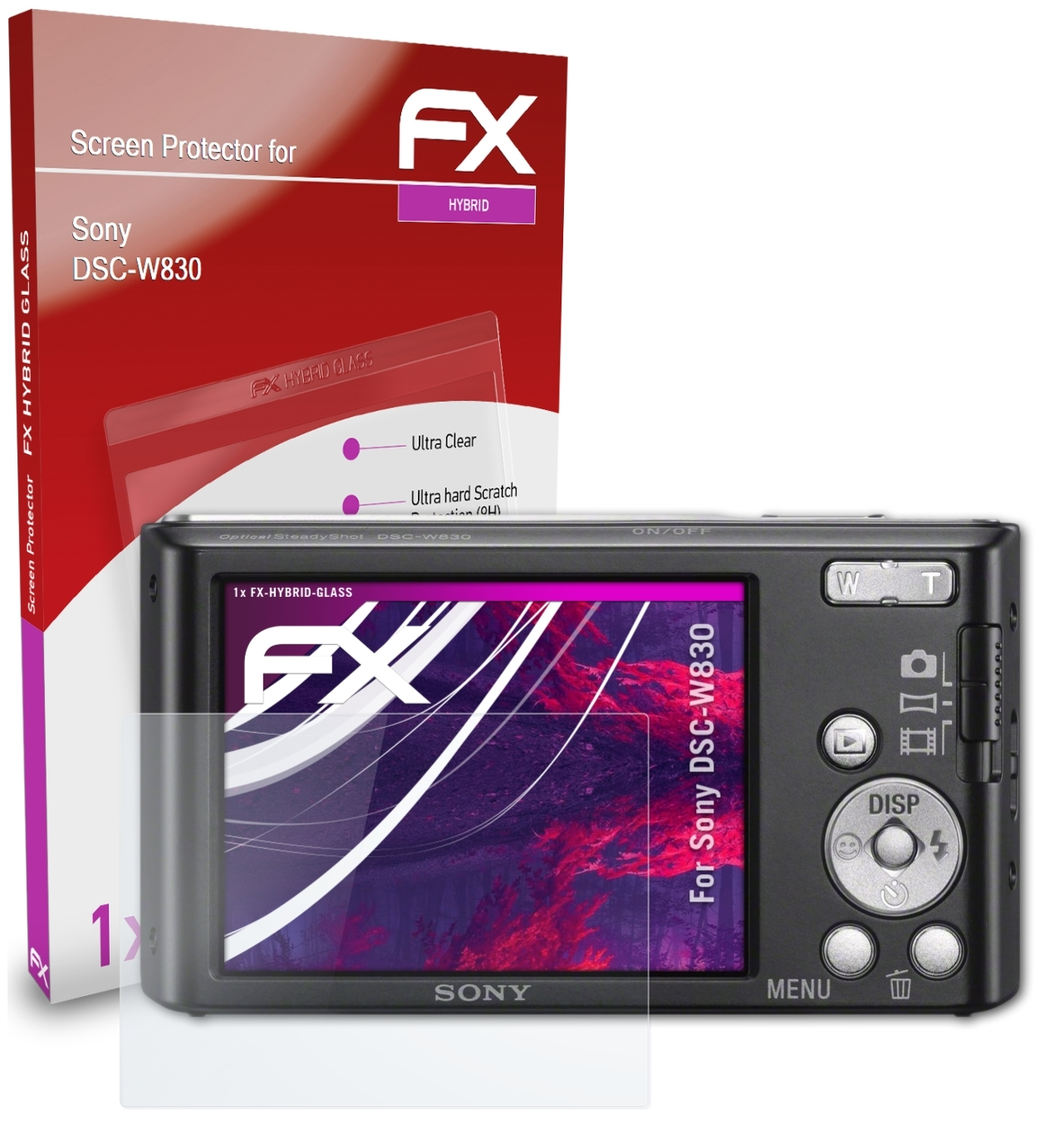 ATFOLIX FX-Hybrid-Glass Schutzglas(für DSC-W830) Sony