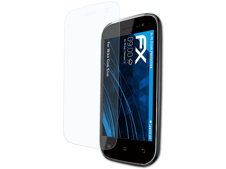 ATFOLIX Cink FX-Clear Wiko Slim) Displayschutz(für 3x