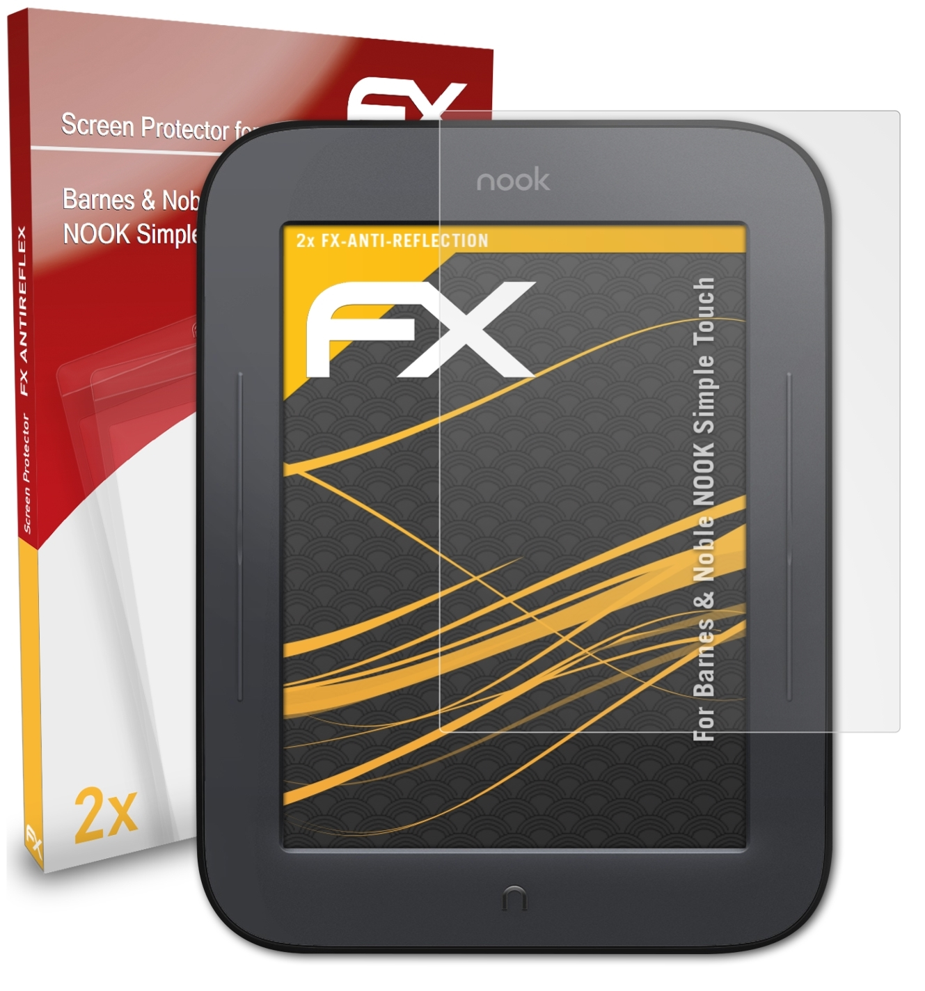 ATFOLIX 2x FX-Antireflex NOOK Touch) Displayschutz(für Barnes Noble & Simple