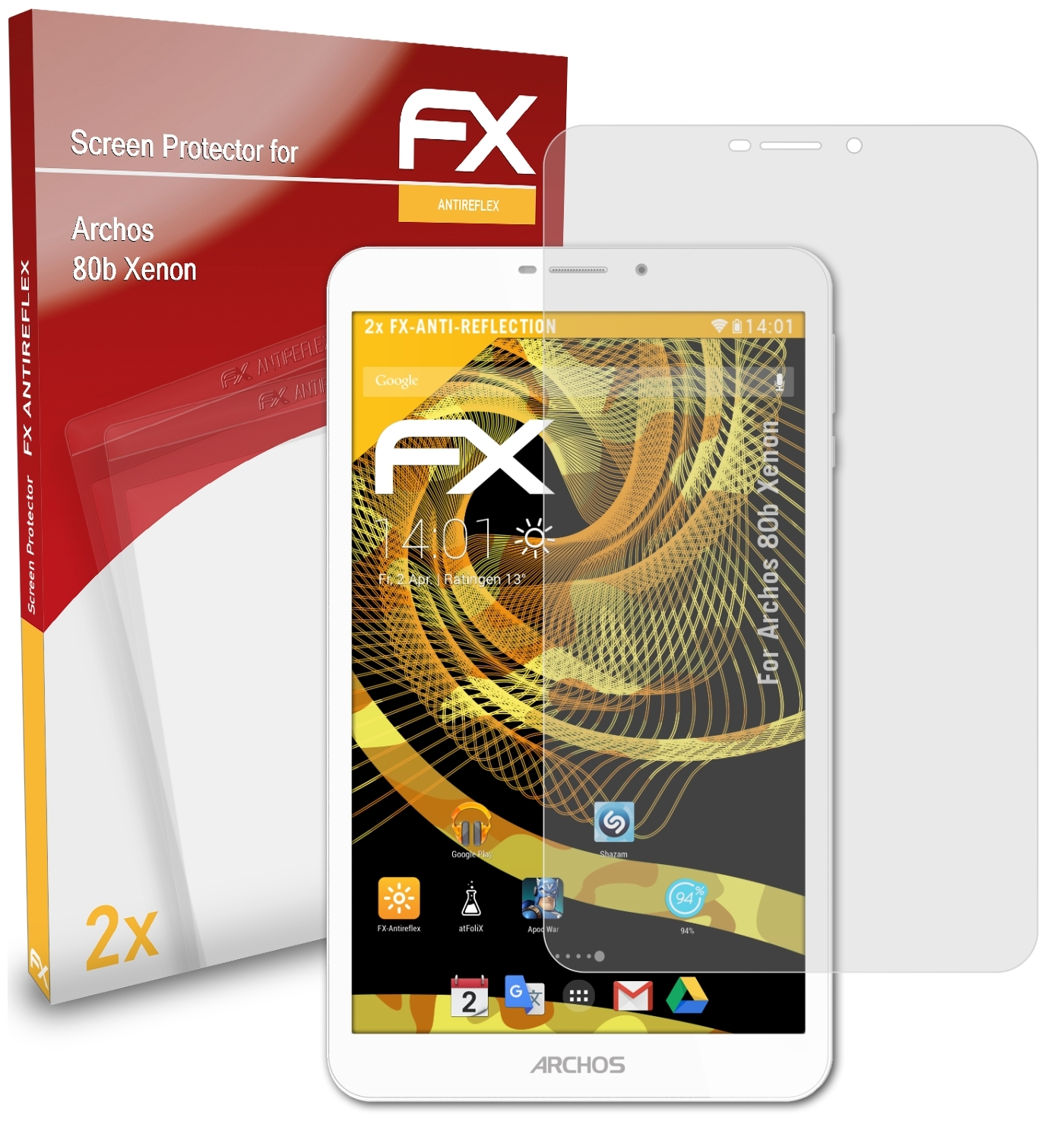 2x Archos FX-Antireflex 80b Displayschutz(für Xenon) ATFOLIX