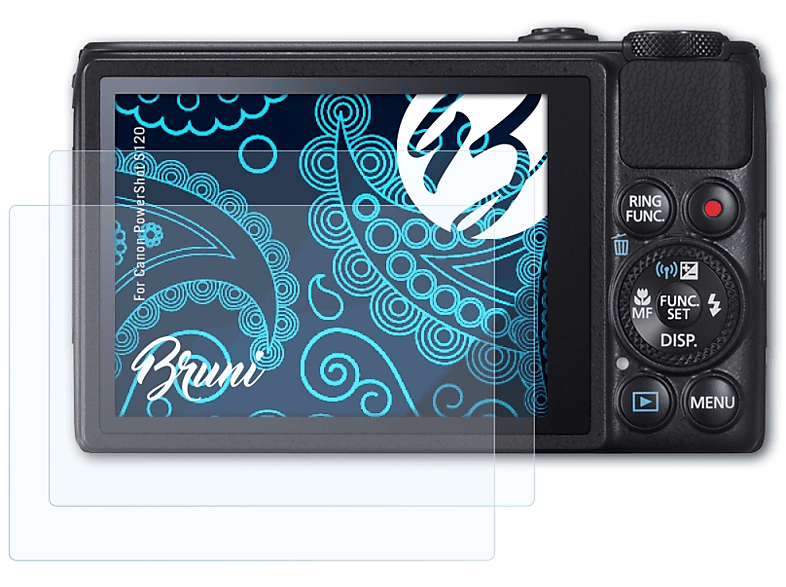 BRUNI 2x Basics-Clear Schutzfolie(für Canon PowerShot S120) | Kamera Schutzfolie