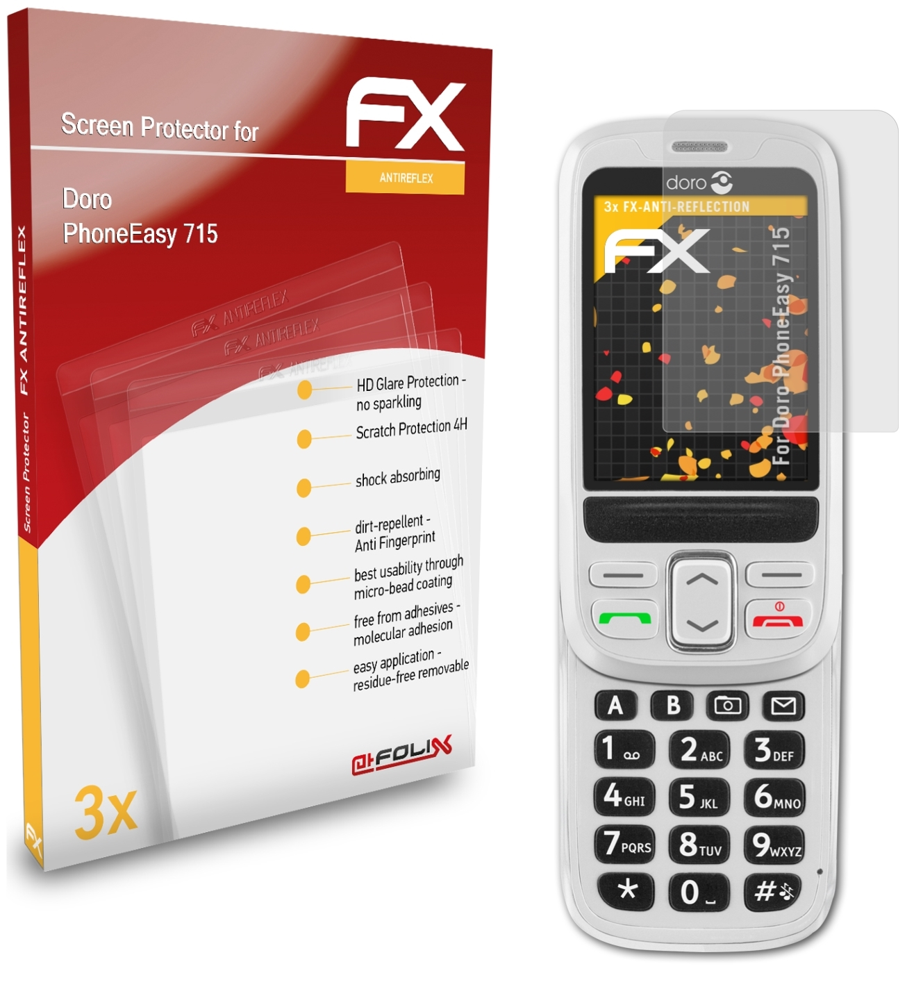 FX-Antireflex PhoneEasy 715) ATFOLIX Doro Displayschutz(für 3x