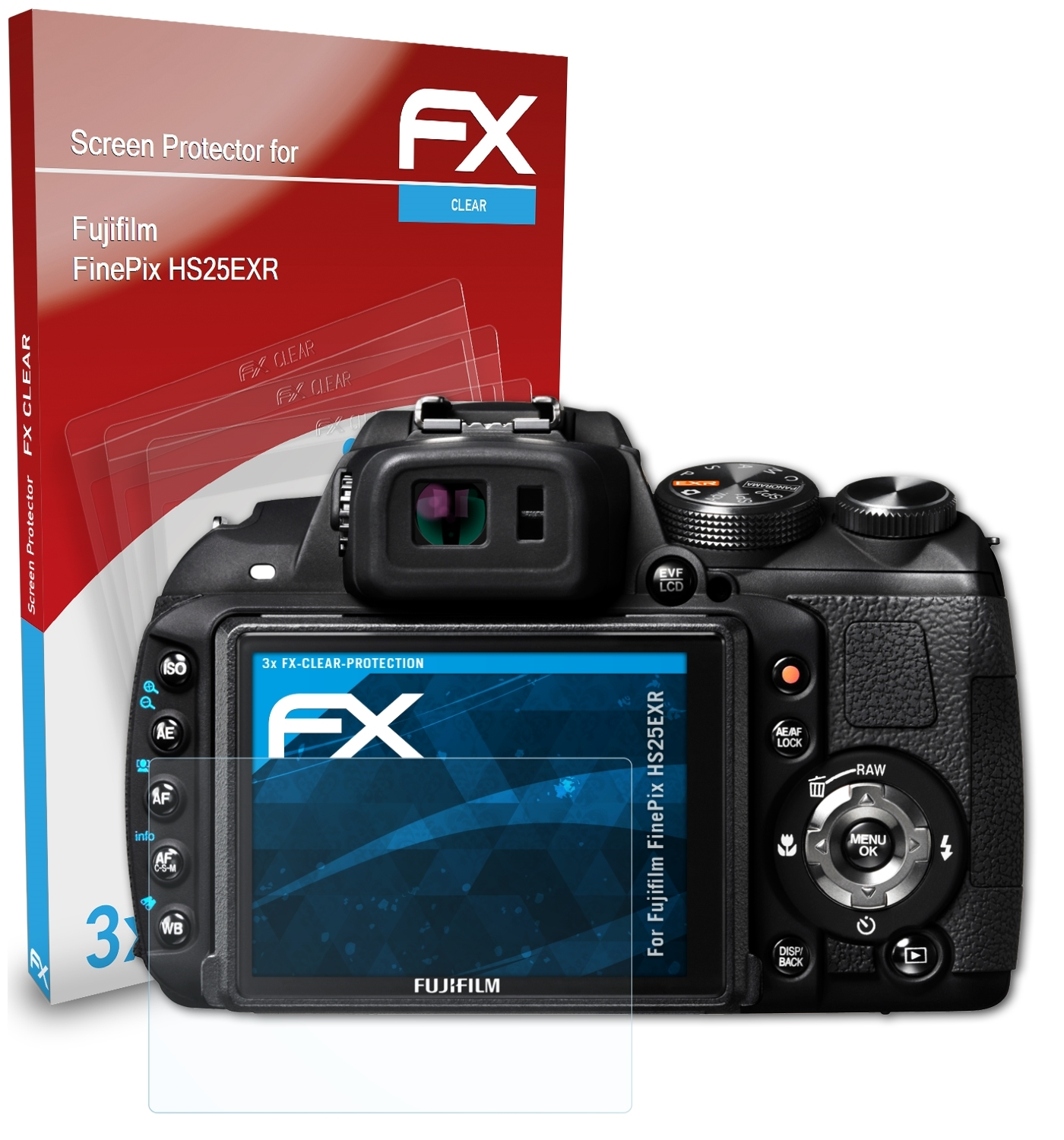 ATFOLIX Displayschutz(für 3x FX-Clear Fujifilm HS25EXR) FinePix