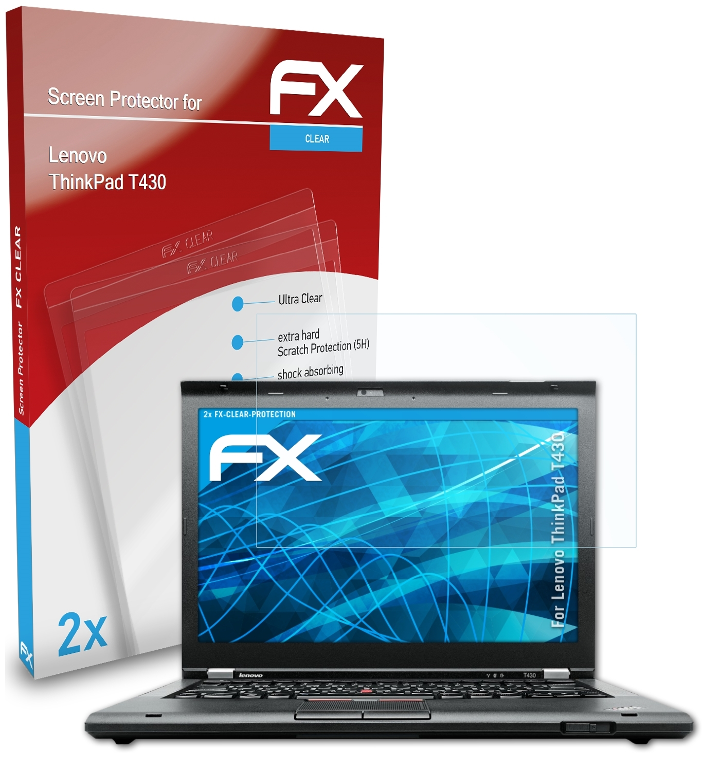 FX-Clear T430) Lenovo 2x ATFOLIX Displayschutz(für ThinkPad