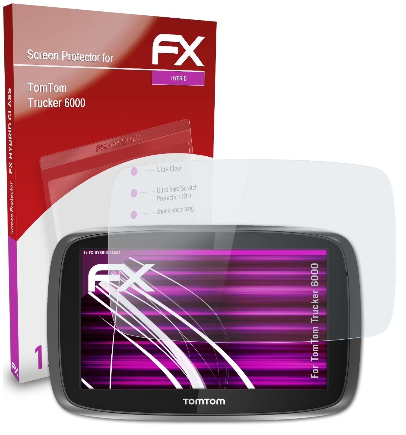 ATFOLIX FX-Hybrid-Glass Schutzglas(für 6000) TomTom Trucker