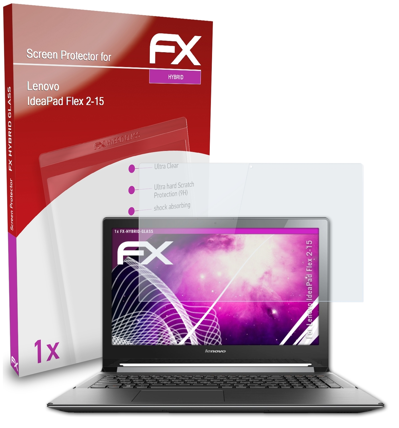 Flex 2-15) ATFOLIX Schutzglas(für FX-Hybrid-Glass Lenovo IdeaPad