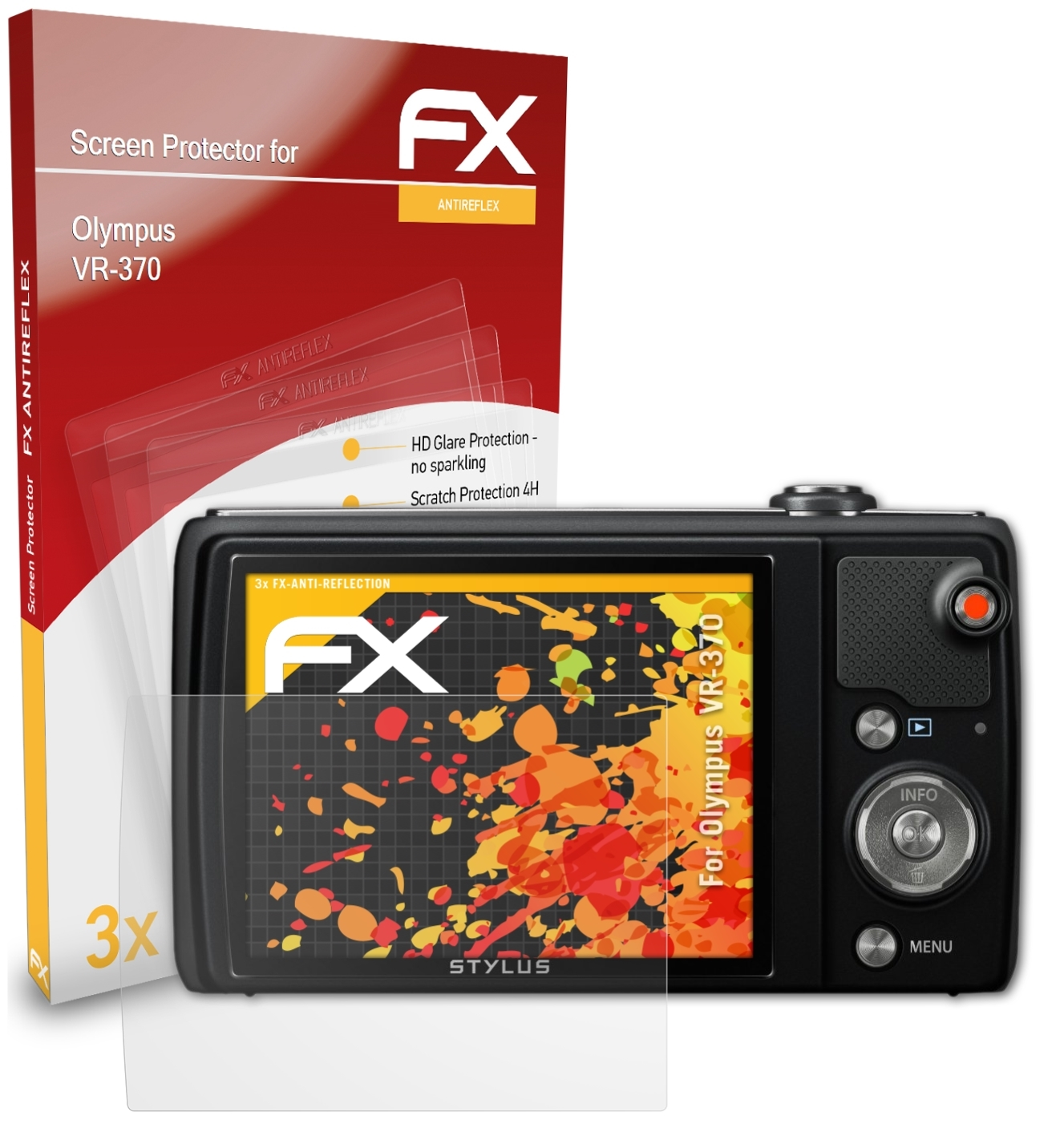 VR-370) FX-Antireflex Displayschutz(für 3x ATFOLIX Olympus