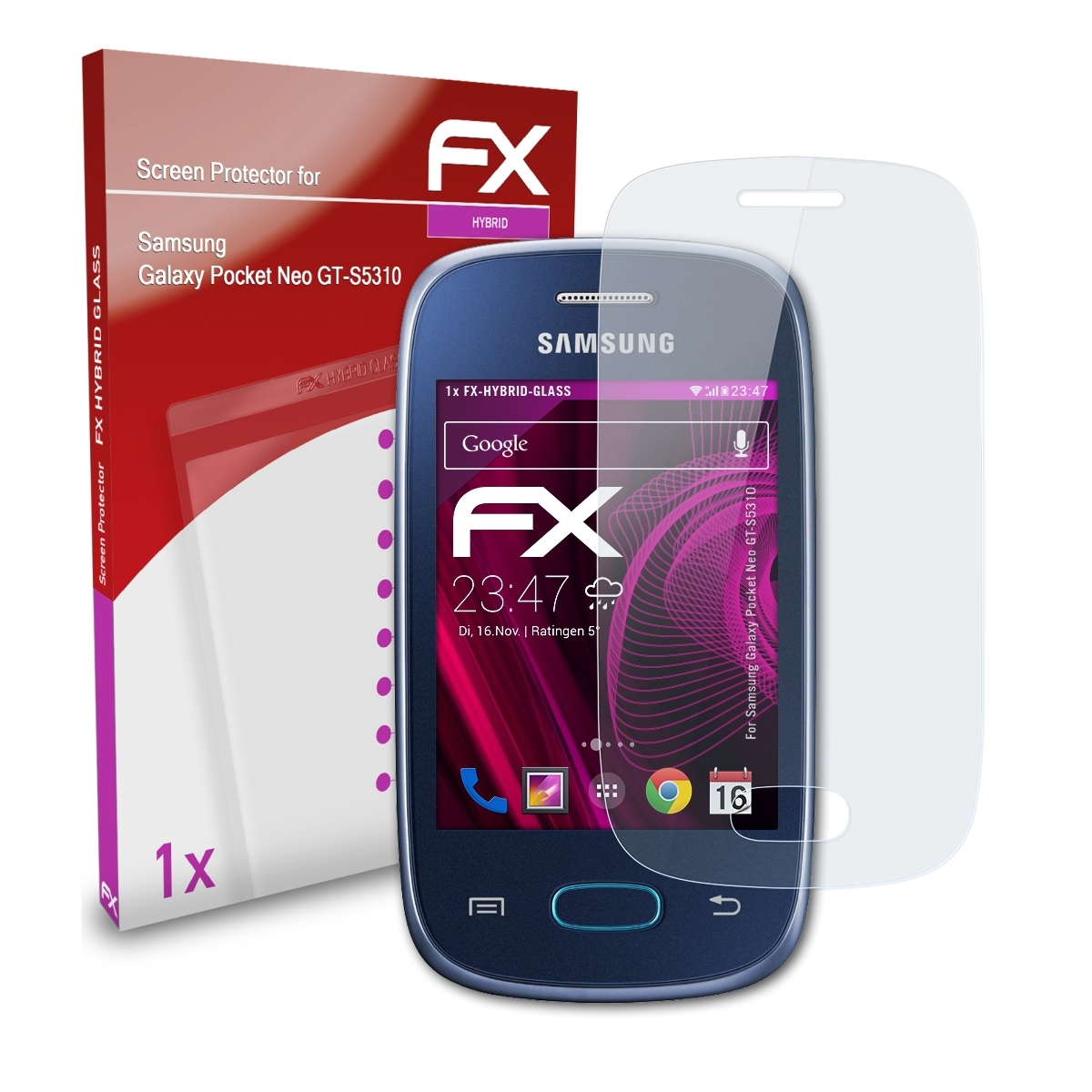 Galaxy Pocket Samsung FX-Hybrid-Glass Neo Schutzglas(für ATFOLIX (GT-S5310))