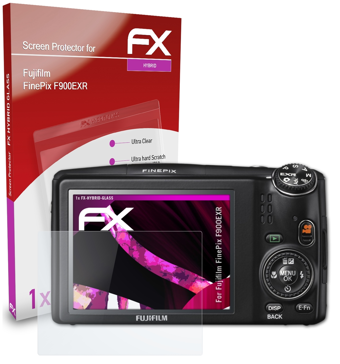 F900EXR) Schutzglas(für FinePix FX-Hybrid-Glass ATFOLIX Fujifilm
