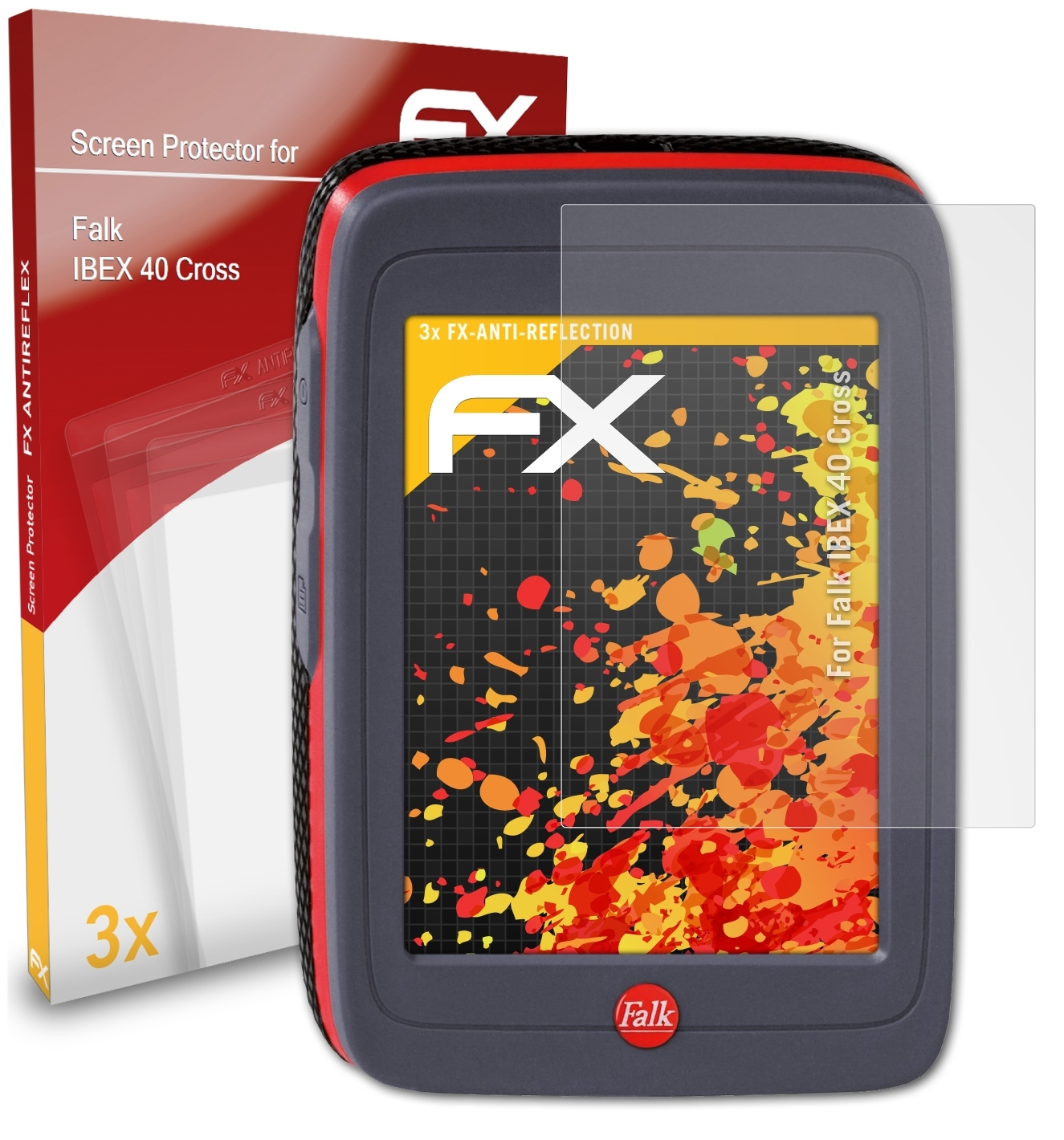 ATFOLIX 3x FX-Antireflex Falk 40 Displayschutz(für IBEX Cross)