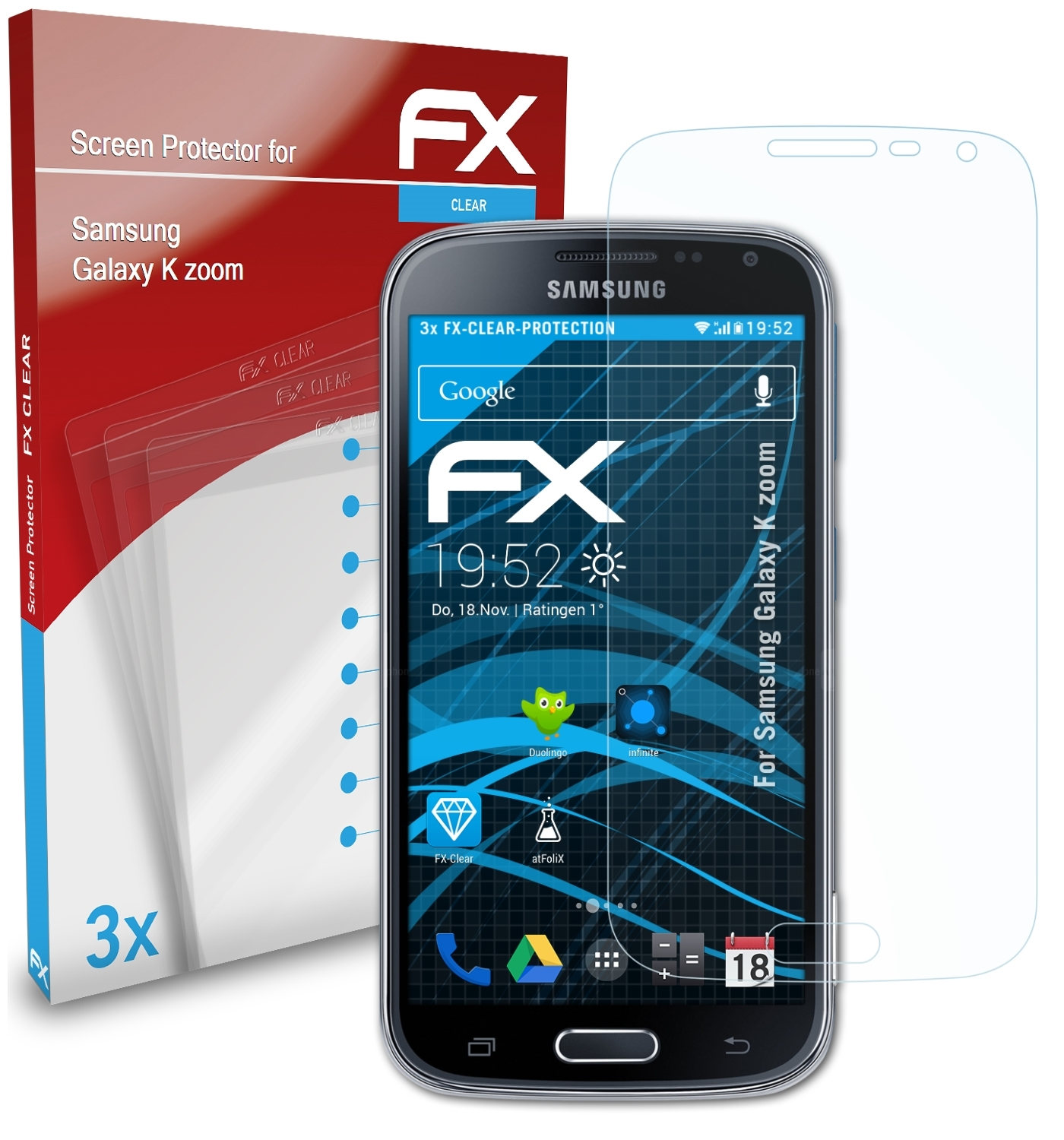 FX-Clear Samsung ATFOLIX Galaxy 3x zoom) Displayschutz(für K