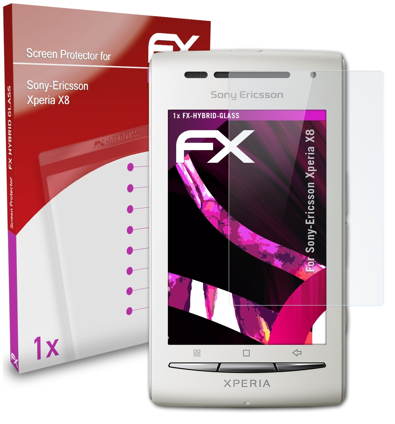 ATFOLIX FX-Hybrid-Glass Sony-Ericsson X8) Schutzglas(für Xperia