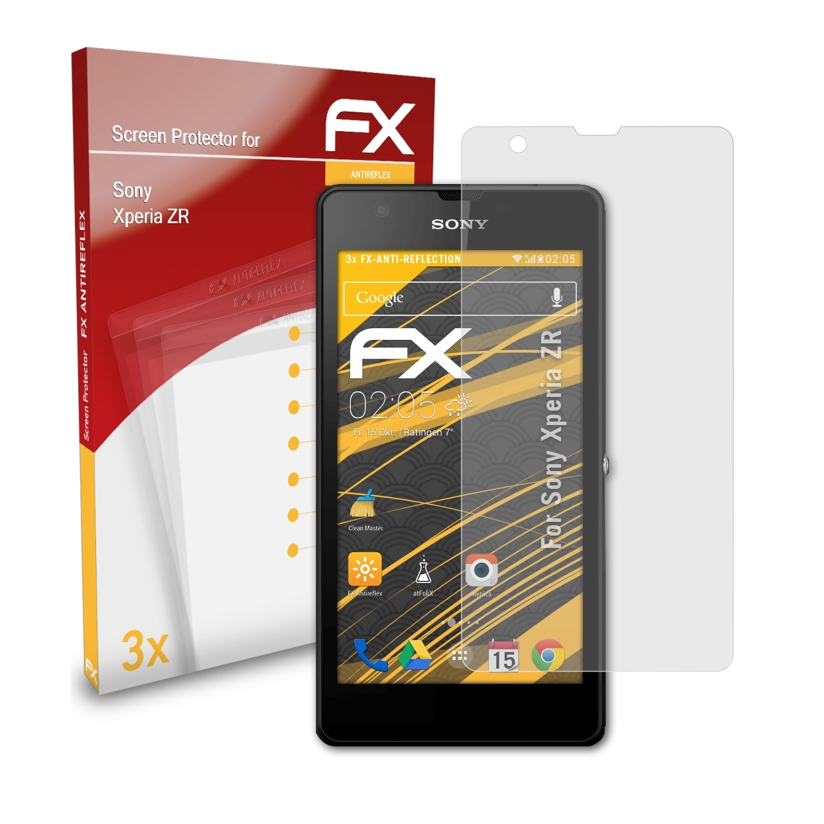 3x FX-Antireflex Sony ZR) Displayschutz(für ATFOLIX Xperia