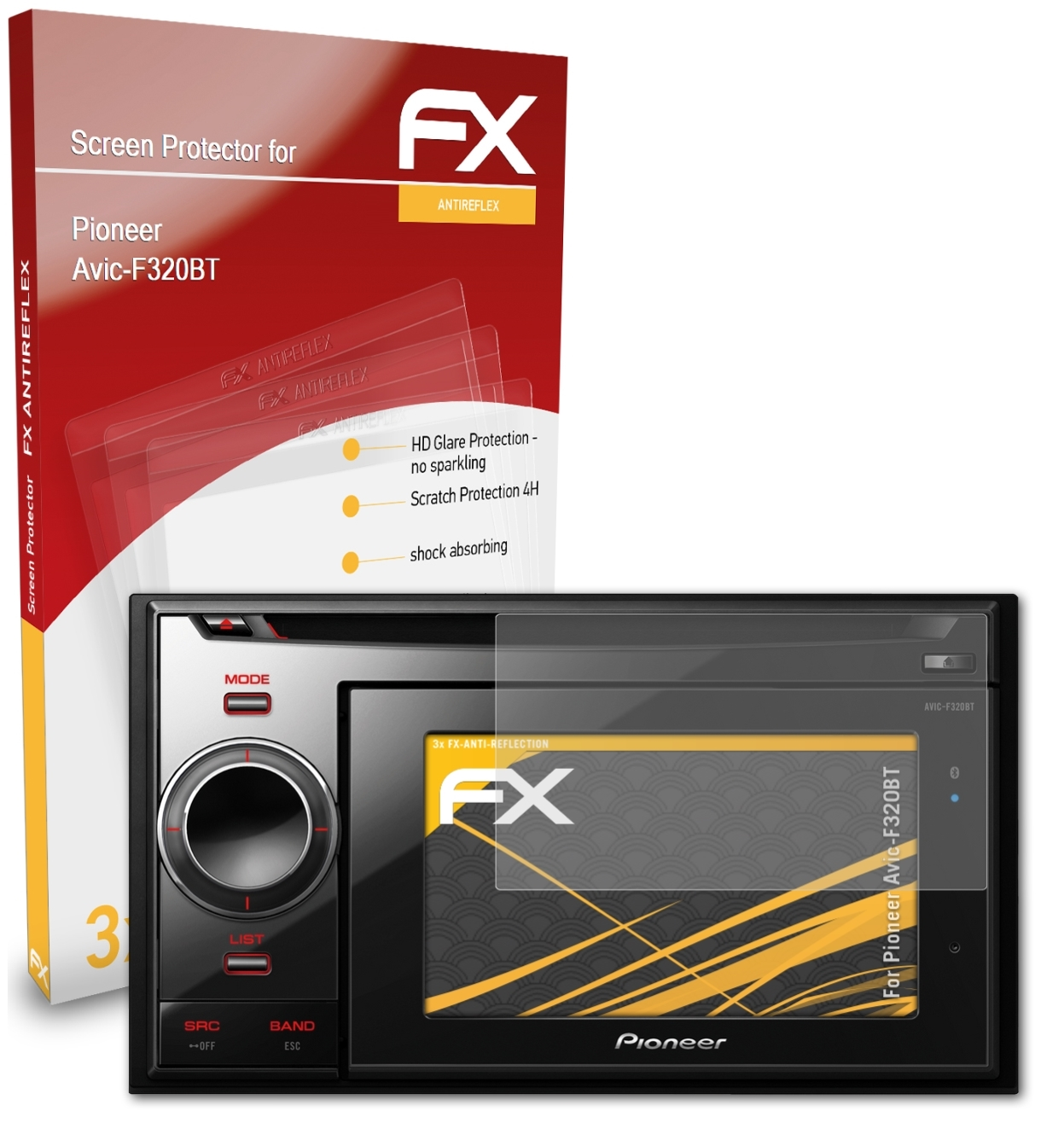 Displayschutz(für Avic-F320BT) 3x Pioneer ATFOLIX FX-Antireflex