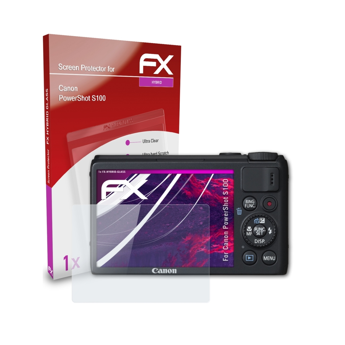 ATFOLIX FX-Hybrid-Glass Schutzglas(für Canon PowerShot S100)