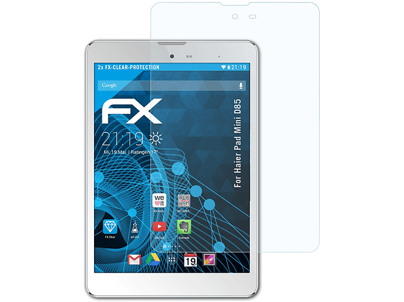 ATFOLIX 2x FX-Clear Pad Haier Mini Displayschutz(für D85)