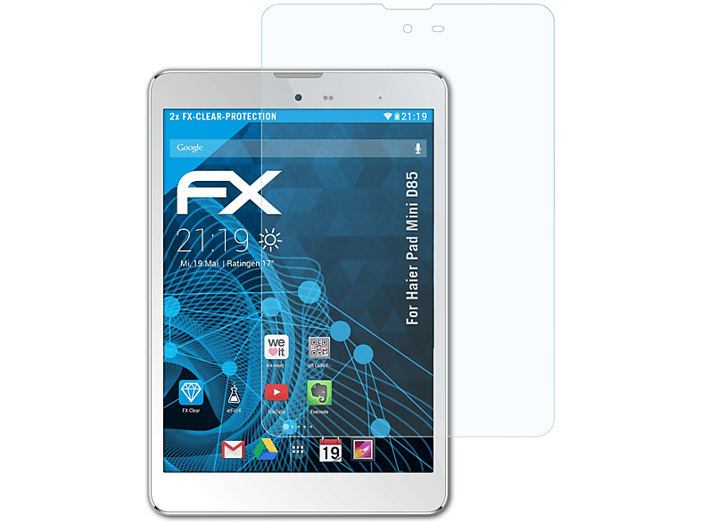 Haier FX-Clear Mini D85) 2x ATFOLIX Pad Displayschutz(für