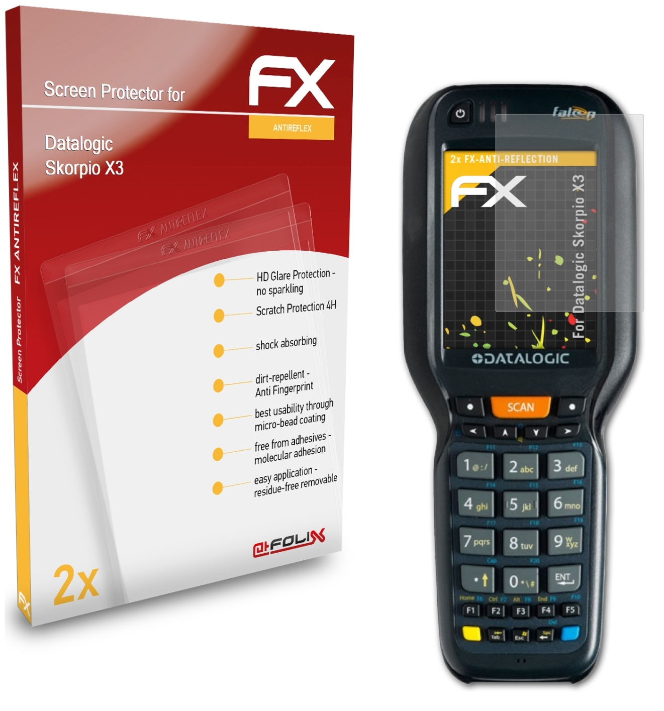 ATFOLIX Displayschutz(für X3) FX-Antireflex Datalogic 2x Skorpio