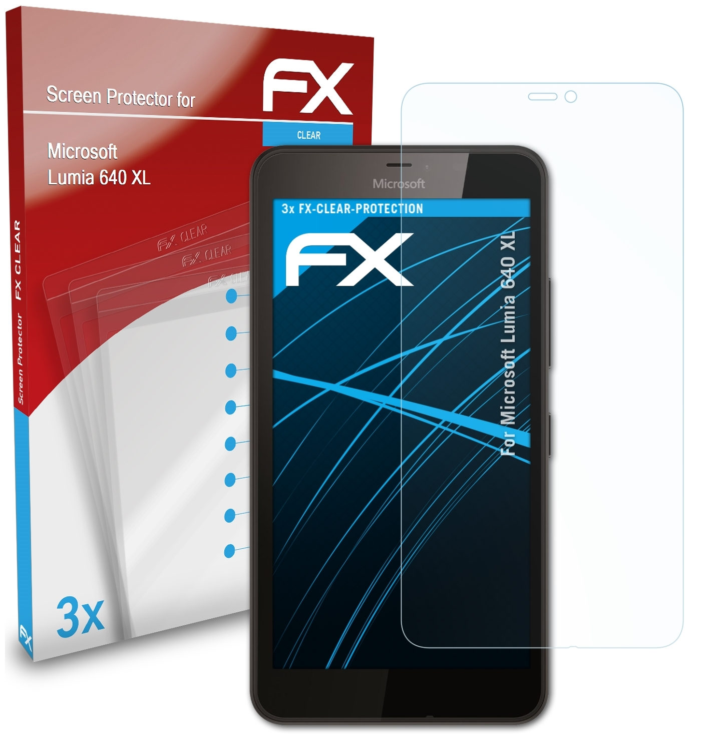 ATFOLIX 3x FX-Clear Lumia 640 Displayschutz(für Microsoft XL)