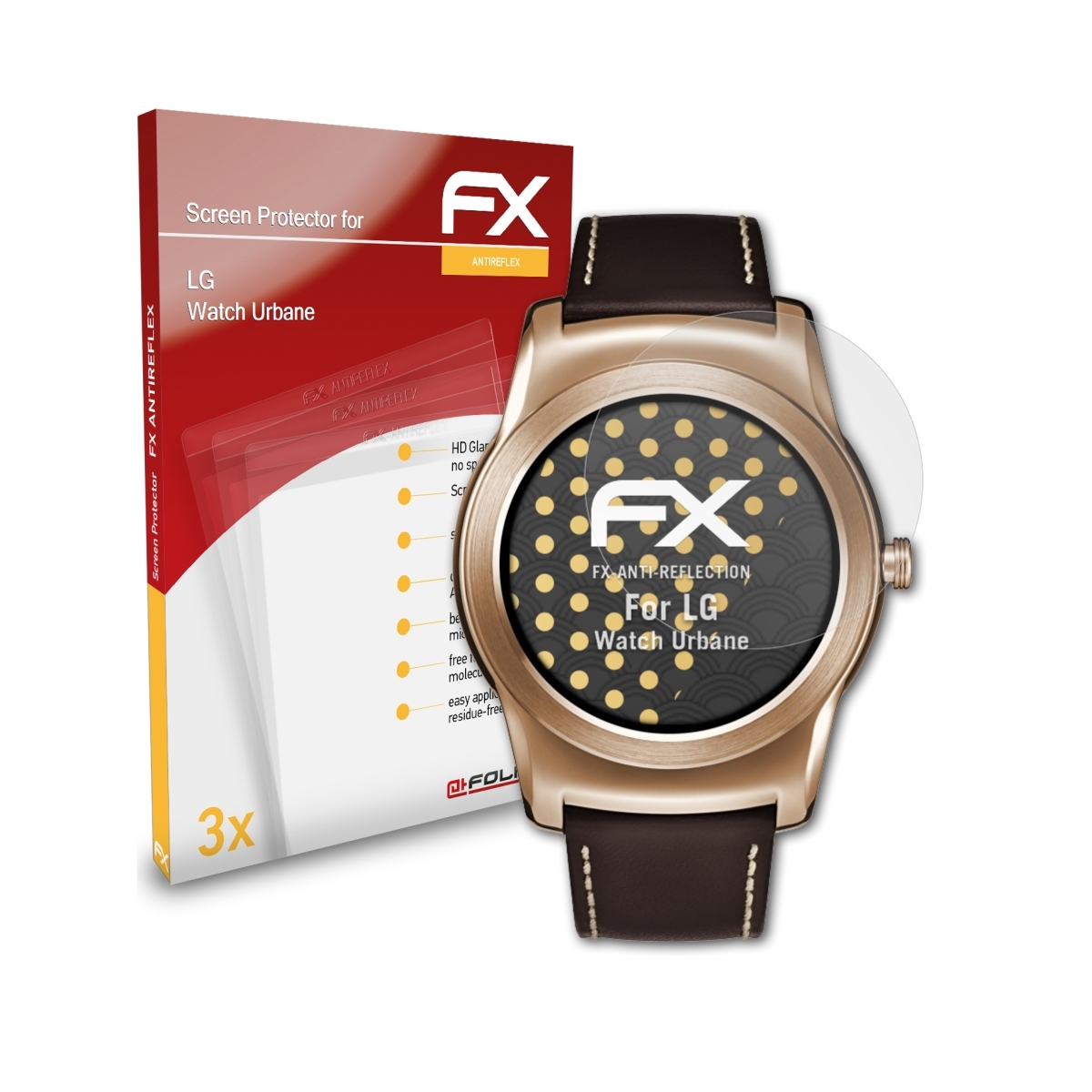 ATFOLIX 3x FX-Antireflex LG Watch Urbane) Displayschutz(für