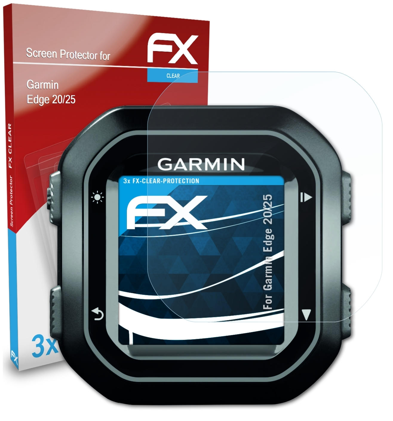 ATFOLIX 3x FX-Clear Displayschutz(für Garmin Edge 20/25)