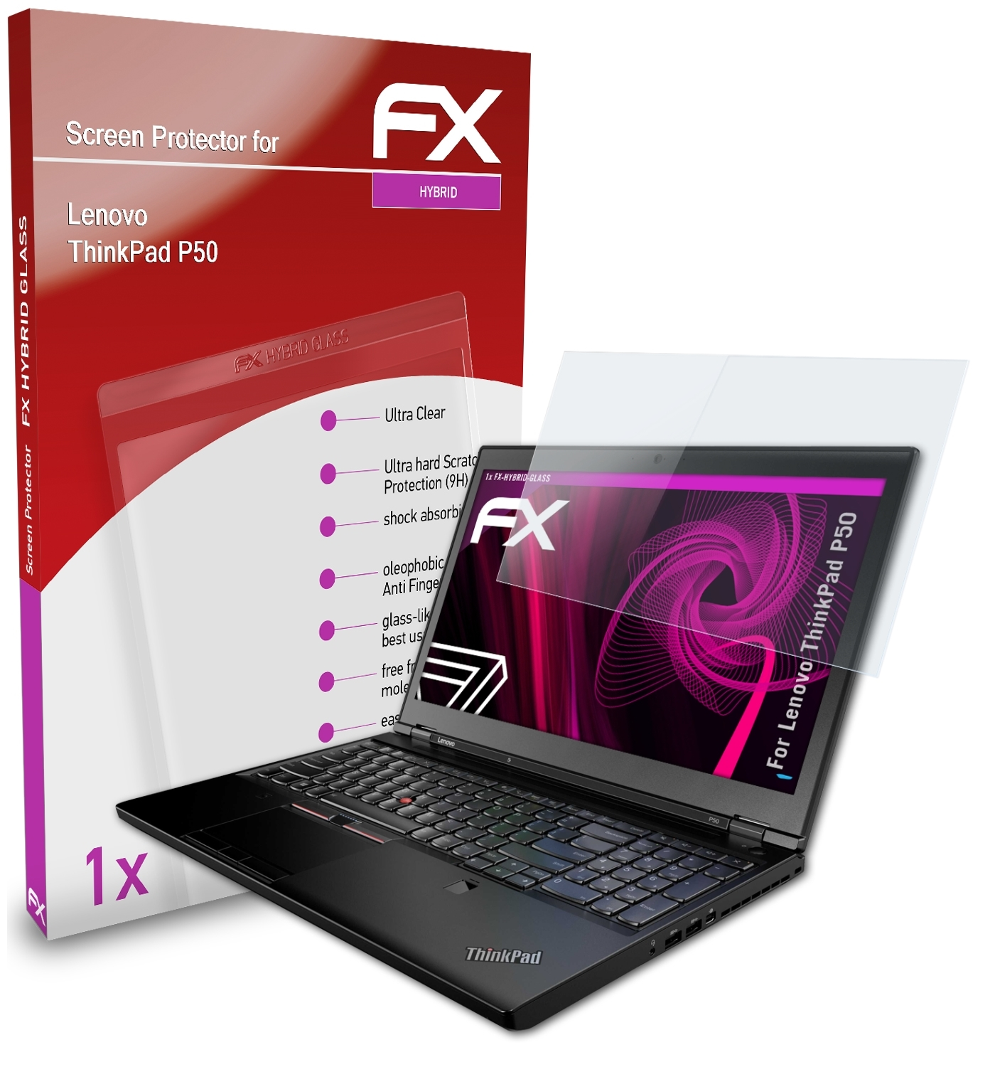 FX-Hybrid-Glass P50) ThinkPad Schutzglas(für Lenovo ATFOLIX