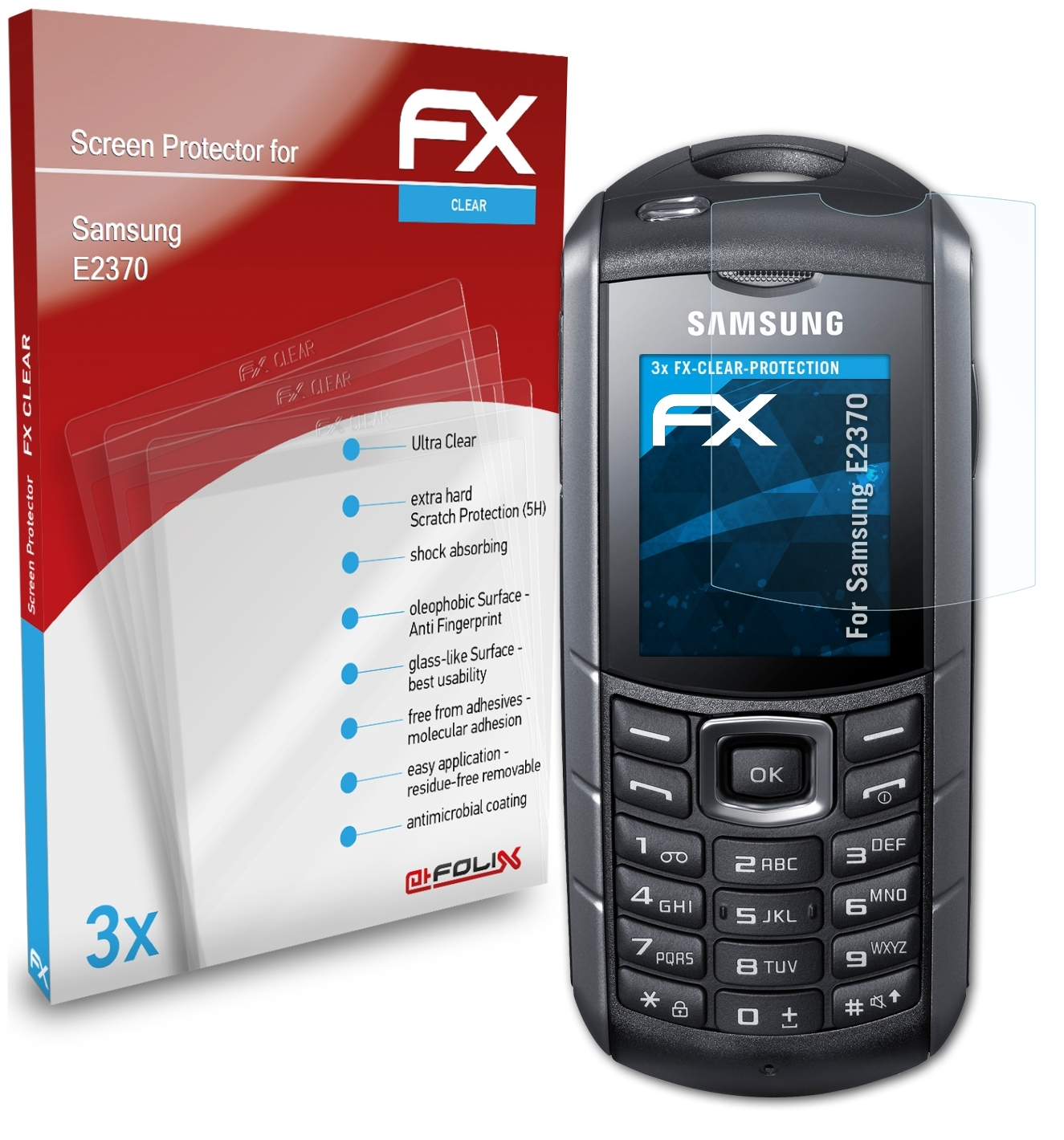ATFOLIX 3x Displayschutz(für FX-Clear E2370) Samsung
