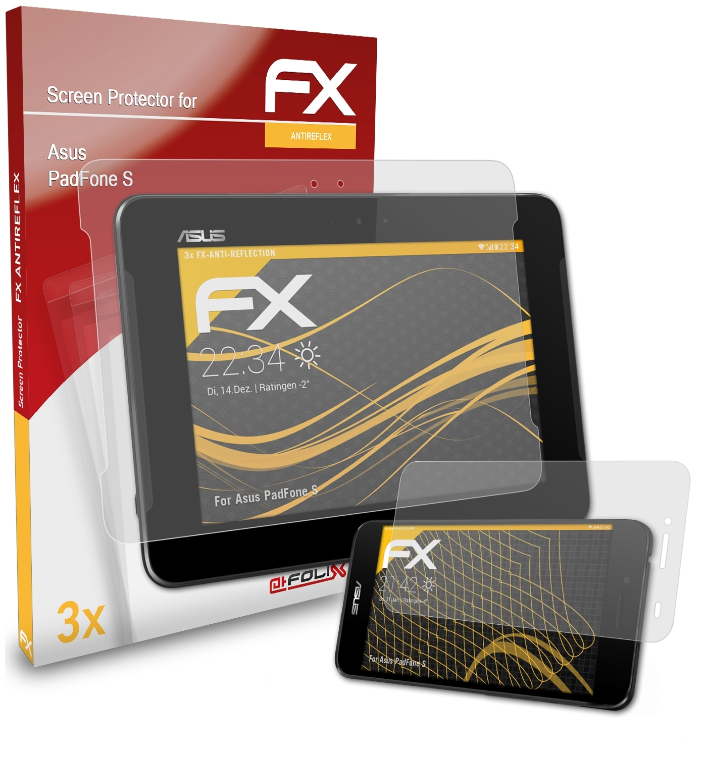 ATFOLIX 3x FX-Antireflex Displayschutz(für PadFone Asus S)