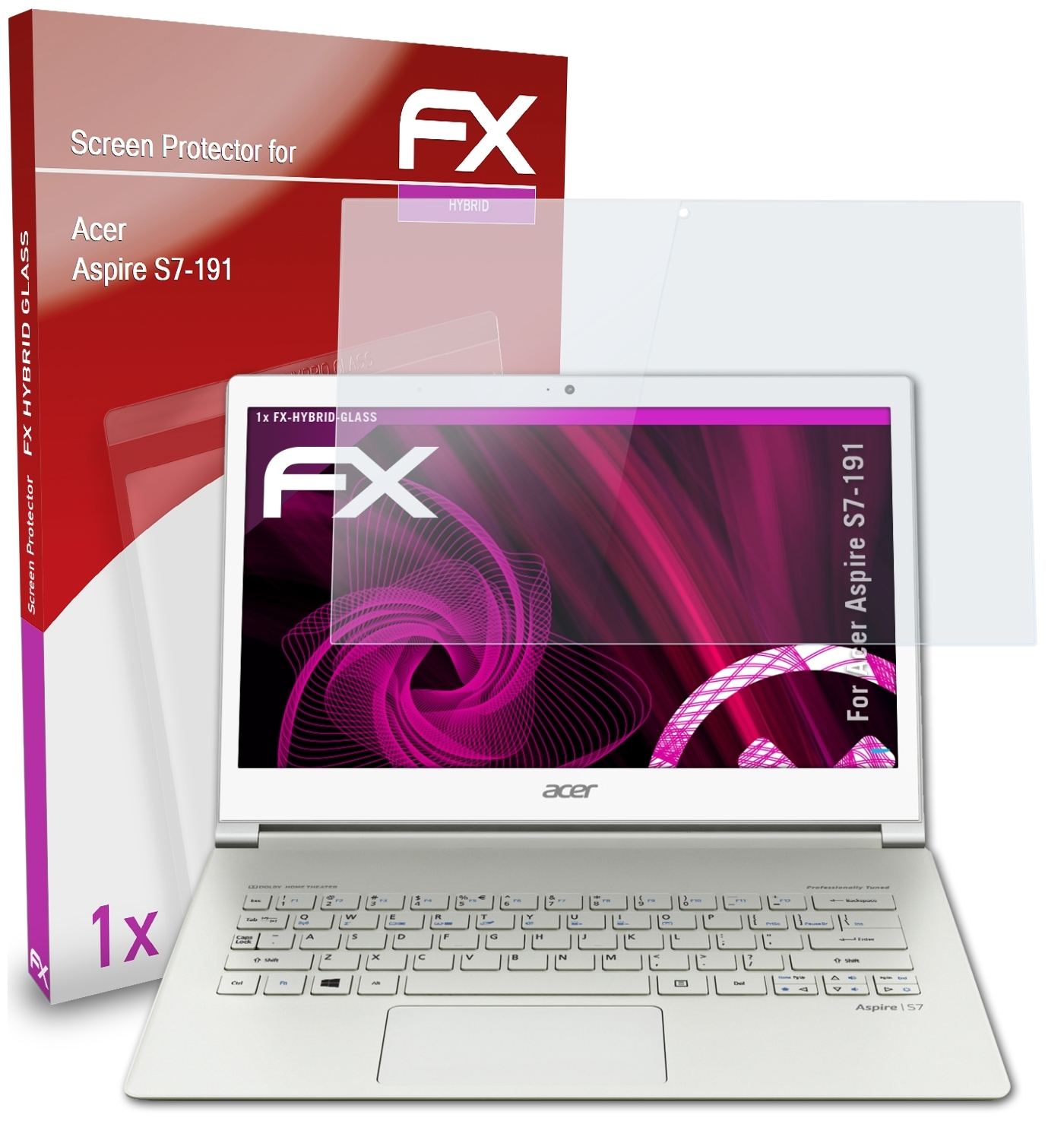 ATFOLIX FX-Hybrid-Glass Schutzglas(für Acer S7-191) Aspire