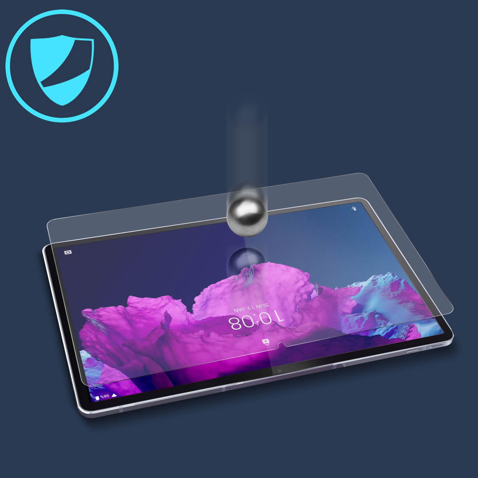 AVIZAR Gehärtetes Glas Schutzfolie 9H Lenovo Tab mit Härtegrad Glas-Folien(für P11 5G)