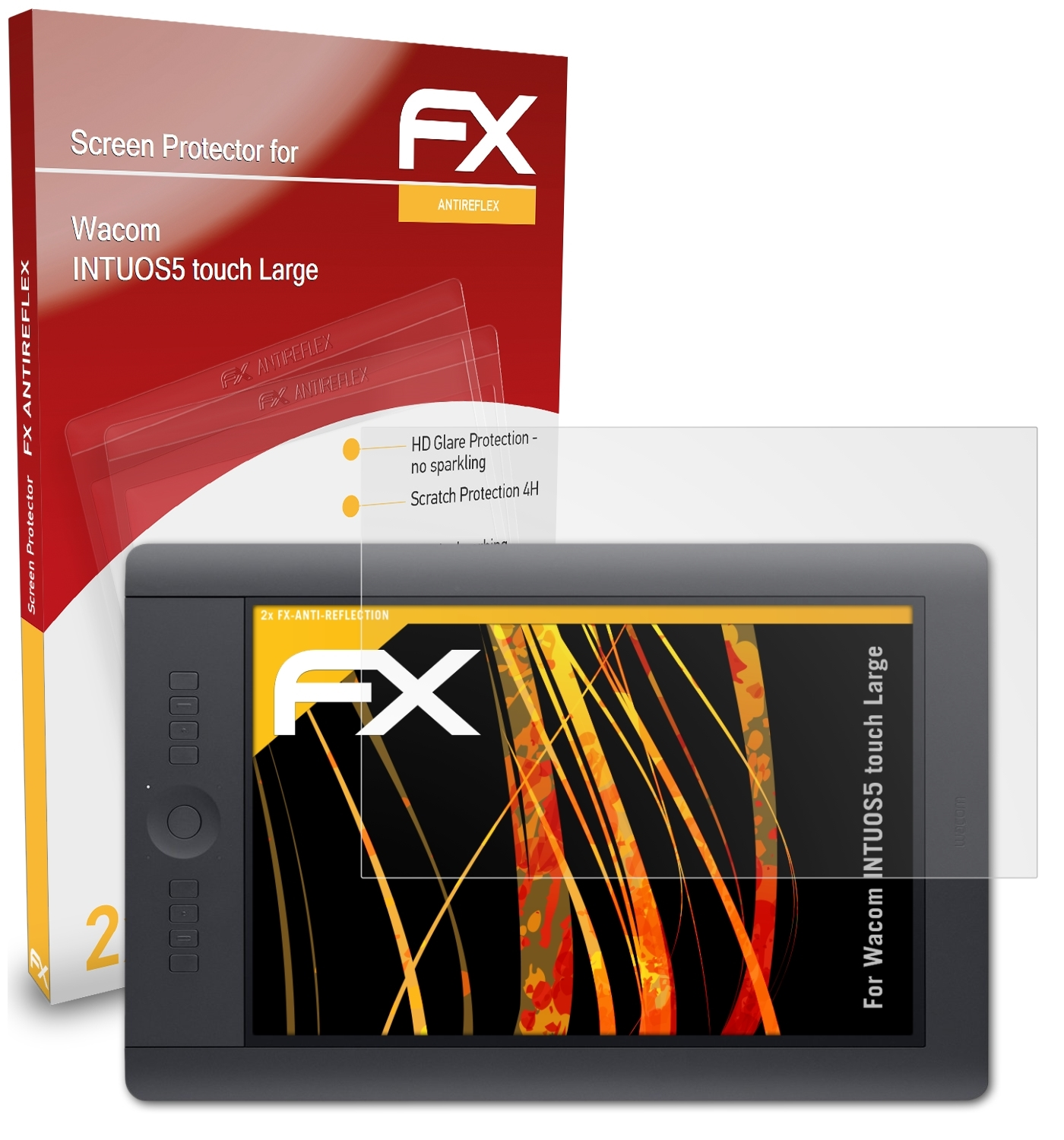 ATFOLIX 2x FX-Antireflex Displayschutz(für Wacom touch INTUOS5 Large)