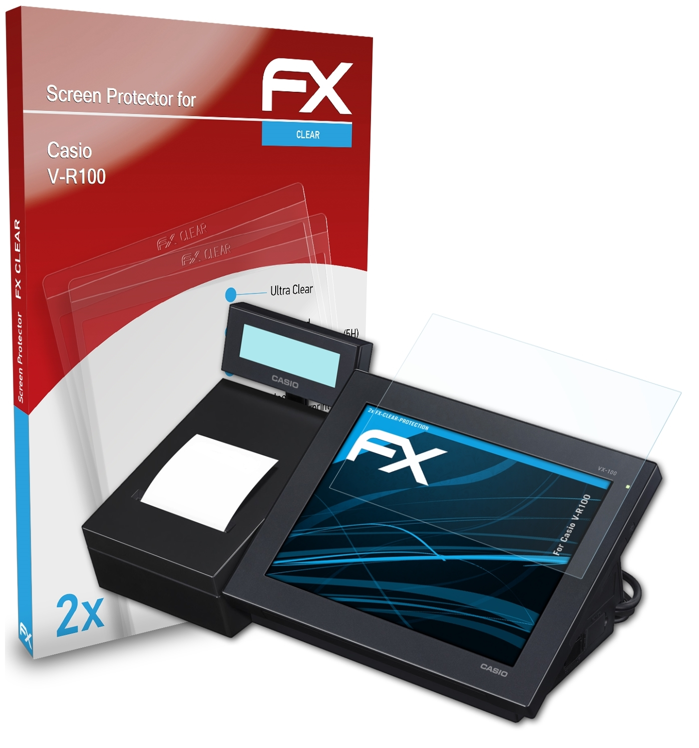 FX-Clear Casio 2x V-R100) Displayschutz(für ATFOLIX