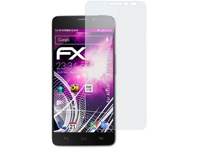 FX-Hybrid-Glass Idol Touch Alcatel X+) Schutzglas(für ATFOLIX One